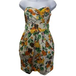 River Island‎ Strapless Casual Party Mini Dress Pockets Size 6